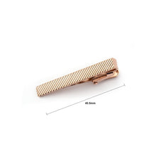 Load image into Gallery viewer, Fashion Simple Plated Rose Gold Twill Geometric Rectangular Tie Clip