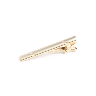 Fashion and Simple Plated Gold Striped Geometric Rectangular Tie Clip