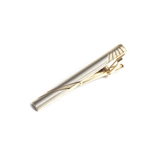 Load image into Gallery viewer, Fashion and Simple Plated Gold Brushed Geometric Tie Clip and Cufflinks Set