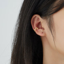 Load image into Gallery viewer, 925 Sterling Silver Plated Gold Simple Personality Geometric Ear Clip with Cubic Zirconia