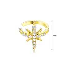 Load image into Gallery viewer, 925 Sterling Silver Plated Gold Fashion Simple Star Ear Clip with Cubic Zirconia