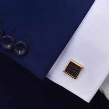Load image into Gallery viewer, Fashion Vintage Plated Gold Pattern Geometric Square Cufflinks