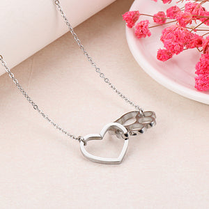 Fashion Simple Hollow Heart-shaped Cat Claw 316L Stainless Steel Necklace and Bracelet Set