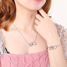 Load image into Gallery viewer, Fashion Simple Hollow Heart-shaped Cat Claw 316L Stainless Steel Necklace and Bracelet Set