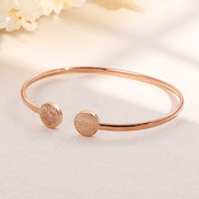 Load image into Gallery viewer, Fashion Simple Rose Plated Gold Hope Tree Of Life Round 316L Stainless Steel Bangle
