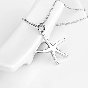925 Sterling Silver Simple Fashion Starfish Pendant with Necklace