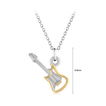 Load image into Gallery viewer, 925 Sterling Silver Fashion Creative Two-tone Electric Guitar Pendant with Necklace