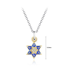 Load image into Gallery viewer, 925 Sterling Silver Fashion Simple Five-pointed Star Pendant with Cubic Zirconia and Necklace