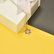 Load image into Gallery viewer, 925 Sterling Silver Fashion Simple Five-pointed Star Pendant with Cubic Zirconia and Necklace