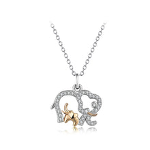 Load image into Gallery viewer, 925 Sterling Silver Fashion Simple Two-tone Elephant Pendant with Cubic Zirconia and Necklace