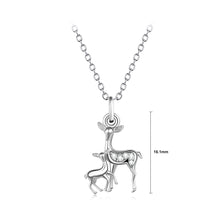 Load image into Gallery viewer, 925 Sterling Silver Fashion Cute Sika Deer Pendant with Cubic Zirconia and Necklace