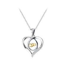 Load image into Gallery viewer, 925 Sterling Silver Fashion Simple Big Hands Holding Small Hands Heart-shaped Pendant with Necklace