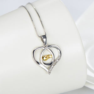 925 Sterling Silver Fashion Simple Big Hands Holding Small Hands Heart-shaped Pendant with Necklace
