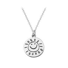 Load image into Gallery viewer, 925 Sterling Silver Fashion Simple Smile Geometric Round Pendant with Necklace