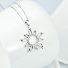 Load image into Gallery viewer, 925 Sterling Silver Fashion Simple Sunflower Pendant with Cubic Zirconia and Necklace