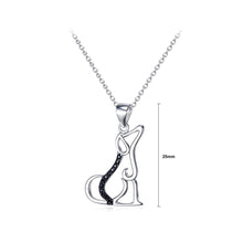 Load image into Gallery viewer, 925 Sterling Silver Simple and Cute Hollow Dog Pendant with Cubic Zirconia and Necklace