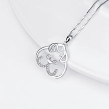 Load image into Gallery viewer, 925 Sterling Silver Simple Cute Dog Pendant with Cubic Zirconia and Necklace