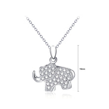 Load image into Gallery viewer, 925 925 Sterling Silver Fashionable Bright Elephant Pendant with Cubic Zirconia and Necklace