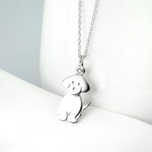 Load image into Gallery viewer, 925 Sterling Silver Simple Cute Dog Pendant with Necklace