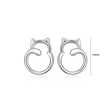 Load image into Gallery viewer, 925 Sterling Silver Simple and Cute Hollow Cat Stud Earrings