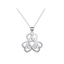 Load image into Gallery viewer, 925 Sterling Silver Simple Temperament Hollow Three-leafed Clover Pendant with Necklace