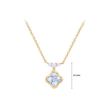 Load image into Gallery viewer, 925 Sterling Silver Plated Gold Fashion and Elegant Four-leaf Clover Pendant with Cubic Zirconia and Necklace