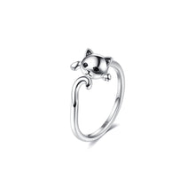 Load image into Gallery viewer, 925 Sterling Silver Simple Cute Cat Adjustable Opening Ring