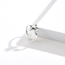 Load image into Gallery viewer, 925 Sterling Silver Simple Cute Cat Adjustable Opening Ring