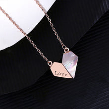 Load image into Gallery viewer, 925 Sterling Silver Plated Rose Gold Simple Romantic Heart-shaped Shell Pendant with Necklace