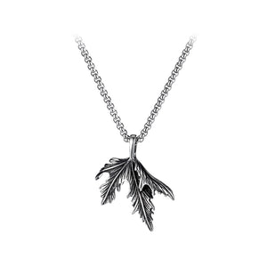 Fashion Classic 316L Stainless Steel Maple Leaf Pendant with Necklace