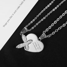 Load image into Gallery viewer, Fashion and Romantic 316L Stainless Steel Heart Shaped Butterfly Couple Pendant with Necklace