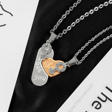 Load image into Gallery viewer, Fashion and Simple Rose Gold Heart-shaped Couple 316L Stainless Steel Pendant with Cubic Zirconia and Necklace