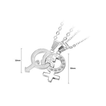 Load image into Gallery viewer, Fashion Simple Gender Couple Cubic Zirconia 316L Stainless Steel Pendant with Necklace