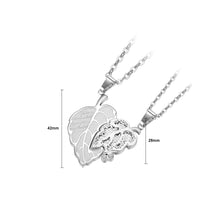 Load image into Gallery viewer, Fashion Temperament Leaf Couple 316L Stainless Steel Pendant with Cubic Zirconia and Necklace