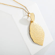 Load image into Gallery viewer, Fashion Simple Plated Gold Leaf 316L Stainless Steel Pendant with Necklace