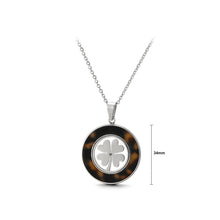 Load image into Gallery viewer, Fashion Simple Four-leafed Clover Geometric Round 316L Stainless Steel Pendant with Cubic Zirconia and Necklace