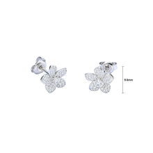 Load image into Gallery viewer, 925 Sterling Silver Fashion Bright Flower Stud Earrings with Cubic Zirconia