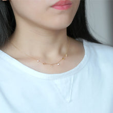 Load image into Gallery viewer, 925 Sterling Silver Plated Gold Simple and Delicate Star Necklace with Cubic Zirconia