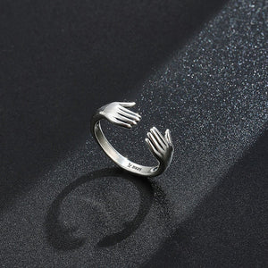 925 Sterling Silver Simple and Fashion Two-hand Adjustable Opening Ring