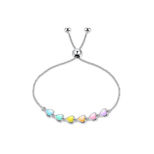 Load image into Gallery viewer, 925 Sterling Silver Simple and Sweet Color Dripping Heart-shaped Bracelet