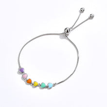 Load image into Gallery viewer, 925 Sterling Silver Simple and Sweet Color Dripping Heart-shaped Bracelet