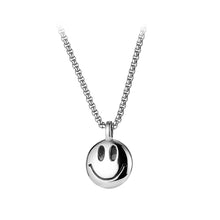 Load image into Gallery viewer, Fashion Simple Geometric Round Smiley Face 316L Stainless Steel Pendant with Necklace