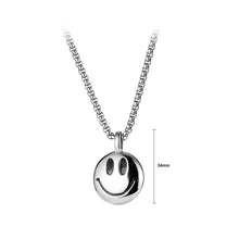 Load image into Gallery viewer, Fashion Simple Geometric Round Smiley Face 316L Stainless Steel Pendant with Necklace