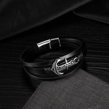 Load image into Gallery viewer, Fashion Personality 316L Stainless Steel Anchor Multi-layer Leather Bracelet