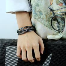 Load image into Gallery viewer, Fashion Personality 316L Stainless Steel Anchor Multi-layer Leather Bracelet