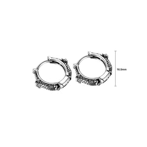 Simple Personality 316L Stainless Steel Pattern Geometric Round Stud Earrings
