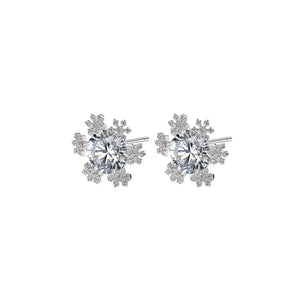 Fashion Simple Snowflake Stud Earrings with Cubic Zirconia