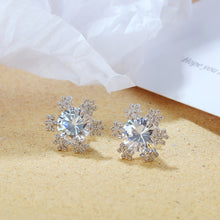 Load image into Gallery viewer, Fashion Simple Snowflake Stud Earrings with Cubic Zirconia