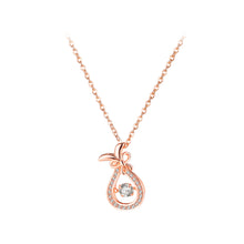 Load image into Gallery viewer, Fashion Simple Plated Rose Gold Flower Pendant with Cubic Zirconia and 316L Stainless Steel Necklace