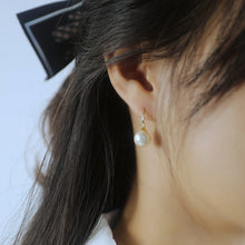 Load image into Gallery viewer, Simple Temperament Plated Gold Geometric Round Imitation Pearl Earrings